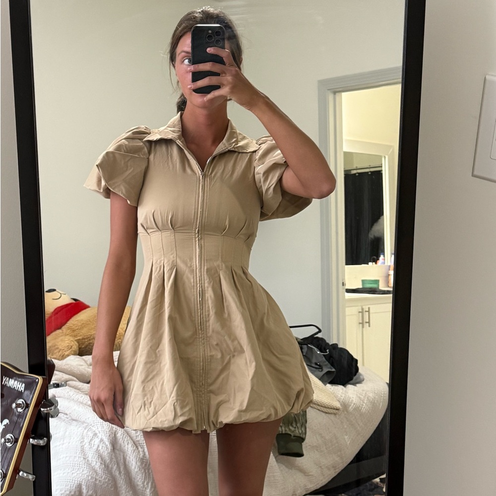 Tan mini dress